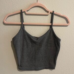 Gray Women's Spaghetti Strap Crop Top